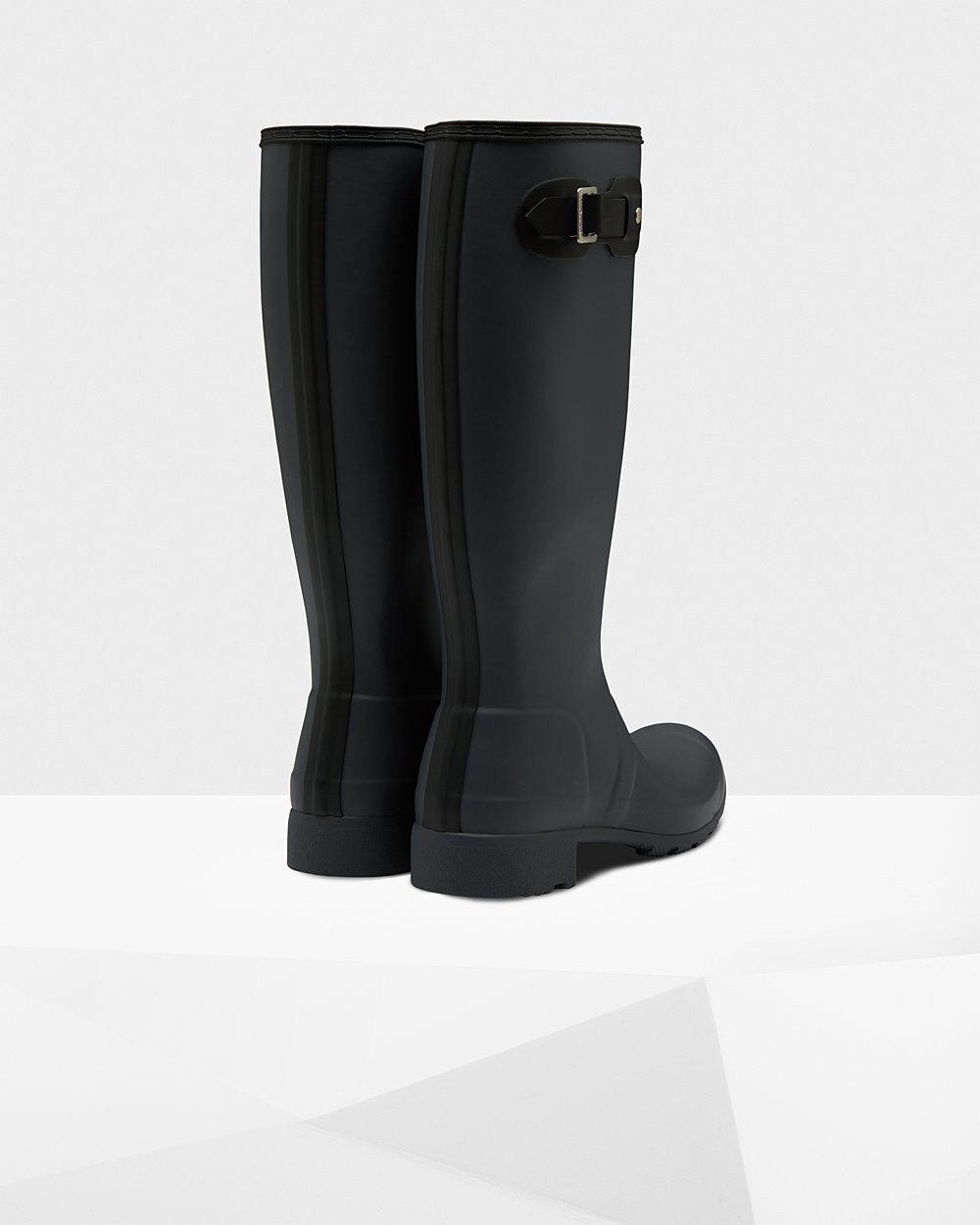 Women Hunter Original Tour Foldable | Tall Rain Boots Black | NZ-31572-TKCY